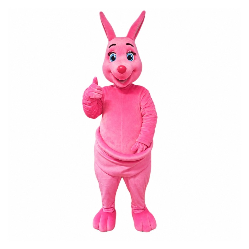 Pink Kangaroo Mascot Costume