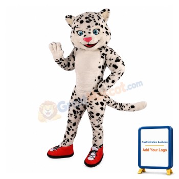 Happy Snow Leopard Mascot Costume