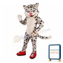 Happy Snow Leopard Mascot Costume