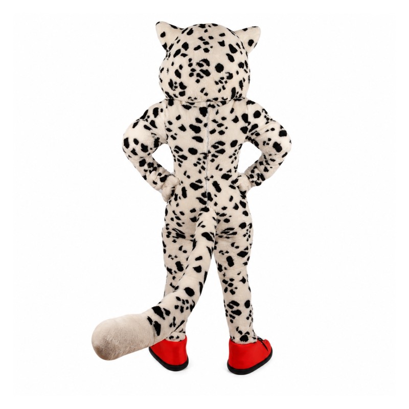 Happy Snow Leopard Mascot Costume
