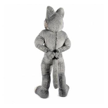 Grey Furry Wolf Mascot Costume