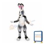 Black White Pink Rabbit Mascot Costume