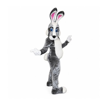 Black White Pink Rabbit Mascot Costume
