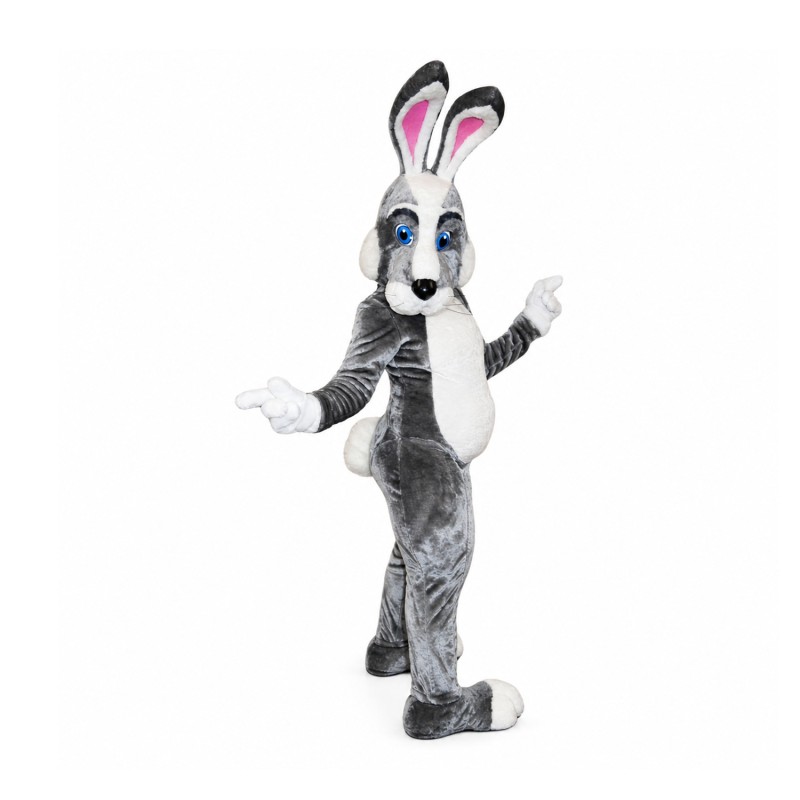 Black White Pink Rabbit Mascot Costume