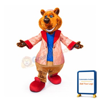 Smiling Lightweight Bear Mascot Costume
