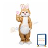 Brown Pink Bunny Mascot Costume