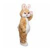 Brown Pink Bunny Mascot Costume