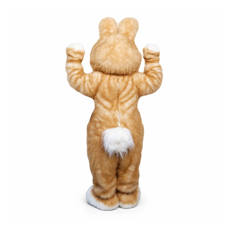 Brown Pink Bunny Mascot Costume