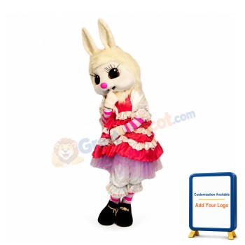 Fashion White Rabbit Mascot Costume