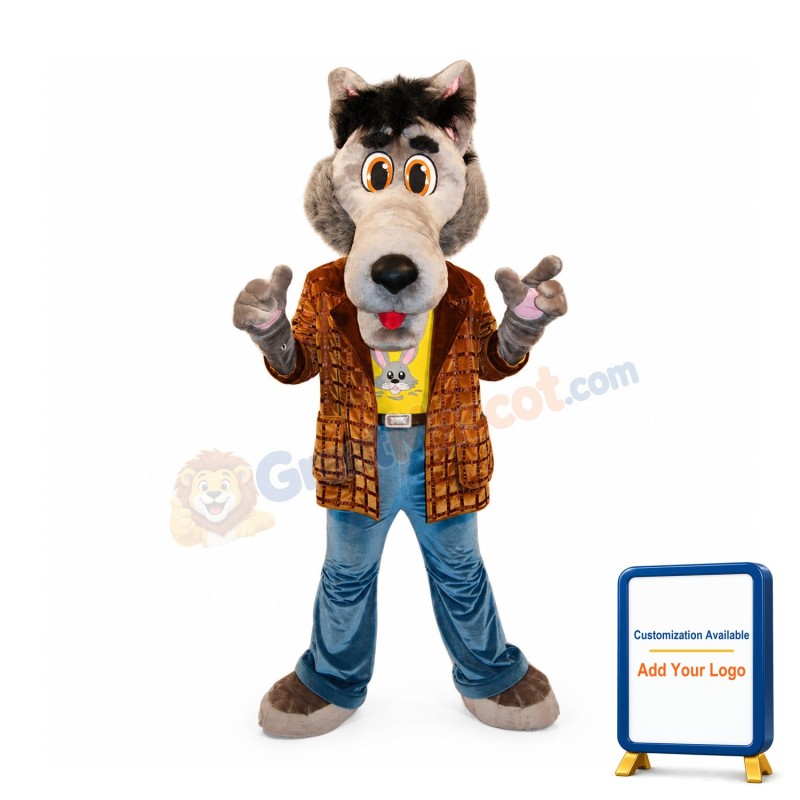 Friendly Wolf Mascot Costume