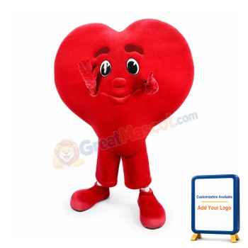 Super Cute Red Heart Mascot Costume