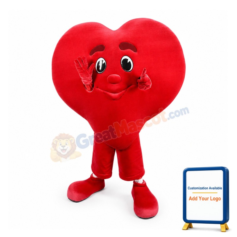 Super Cute Red Heart Mascot Costume