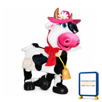 Beautiful Cow Mascot Costume Free Shipping