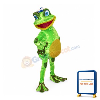 Smiling Frog Mascot Costume