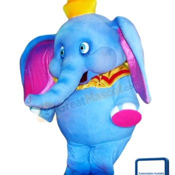 Super Cute Blue Elephant Mascot Costume