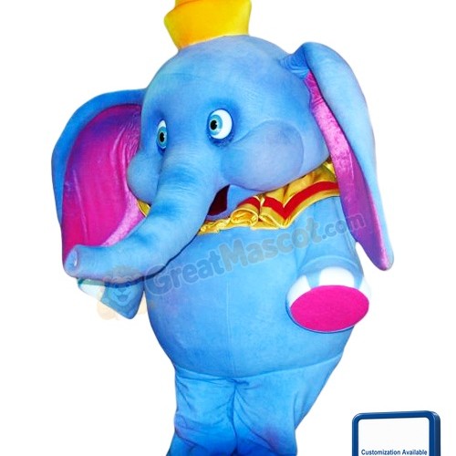 Super Cute Blue Elephant Mascot Costume