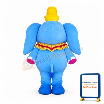 Super Cute Blue Elephant Mascot Costume