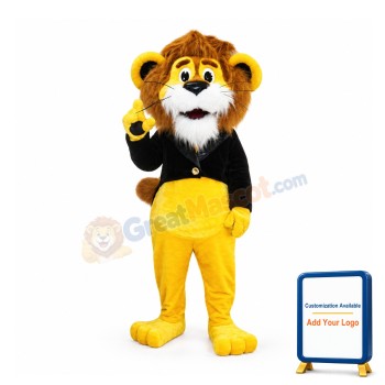 Cute Yellow Lion Mascot Costume
