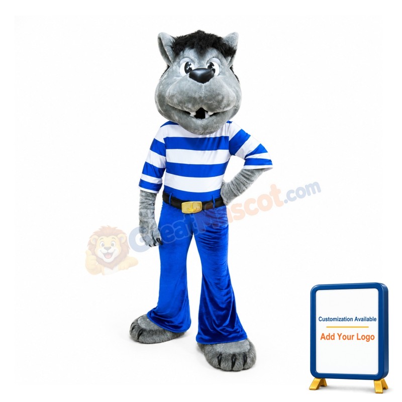 Grey Wolf Mascot Costume