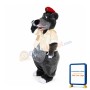 Happy Lightweight Grey Bear Mascot Costume
