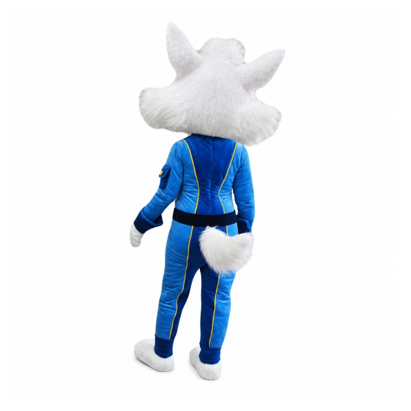 Friendly White Fox Mascot Costume