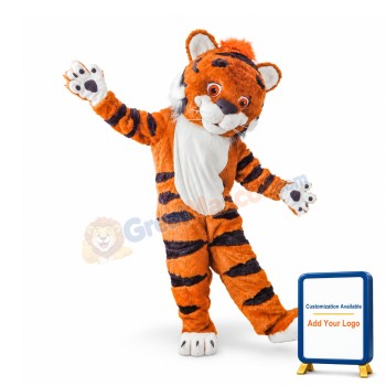 Cute Furry Tiger Mascot Costume