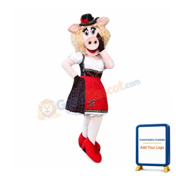 Fashionable Pig Mascot Costume