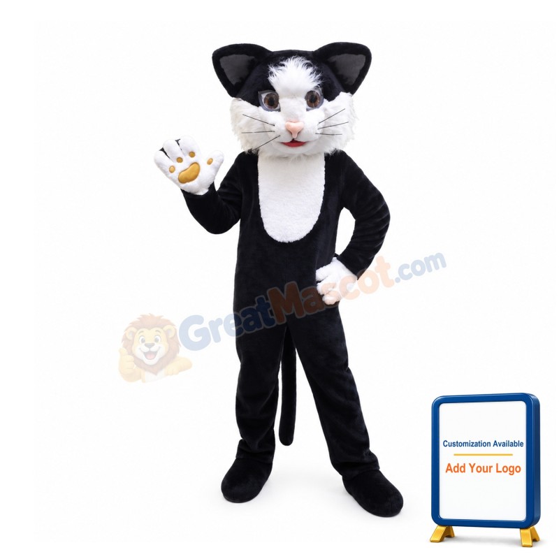 Black White Cat Mascot Costume