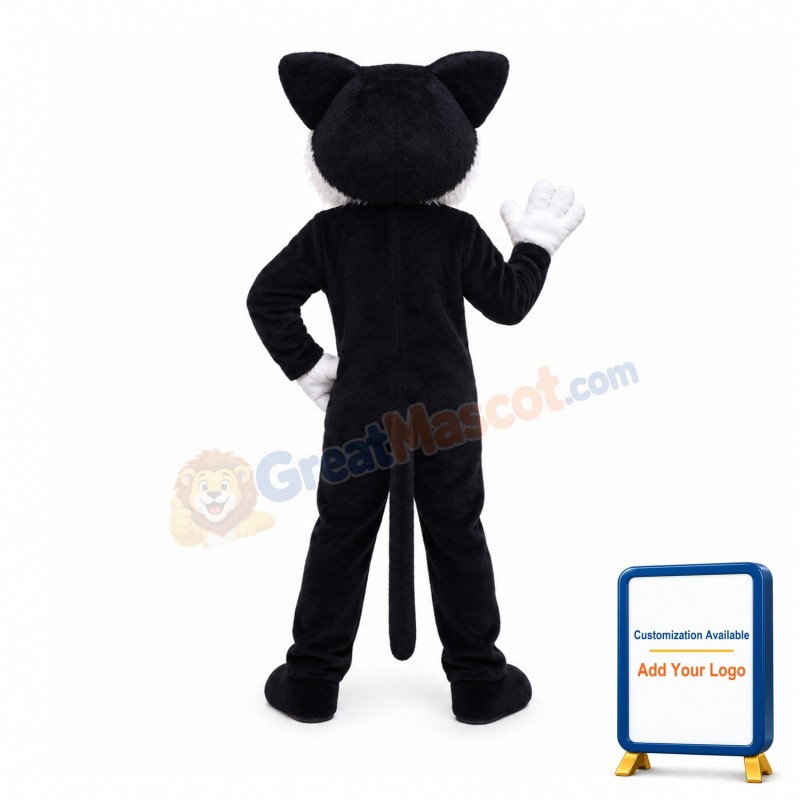 Black White Cat Mascot Costume