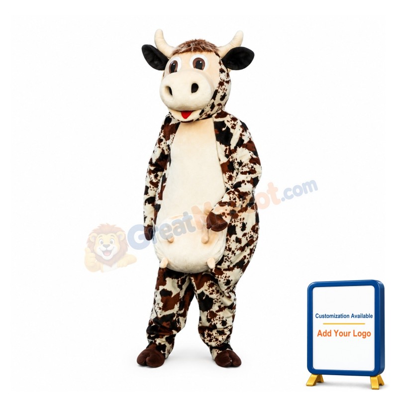 Friendly Cow Mascot Costume