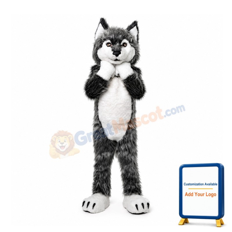 Super Cute Wolf Mascot Costume
