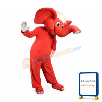 Red Elephant Mascot Costume