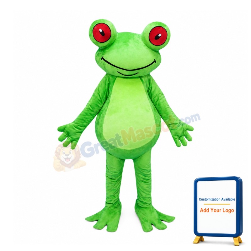 Smiling Lightweight Frog Mascot Costume