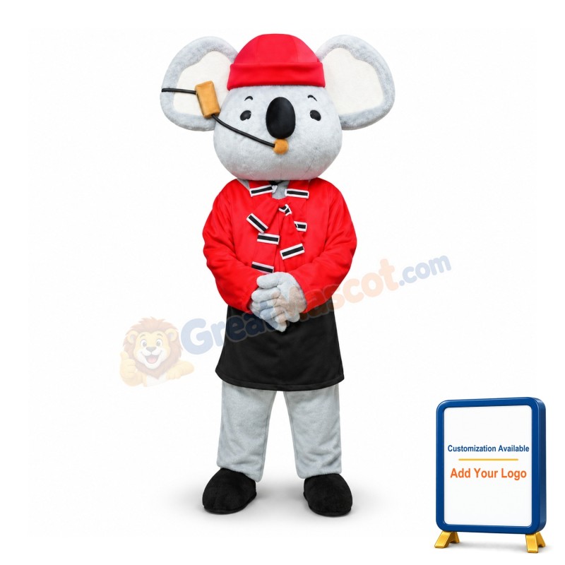 Red Coat Koala Mascot Costume