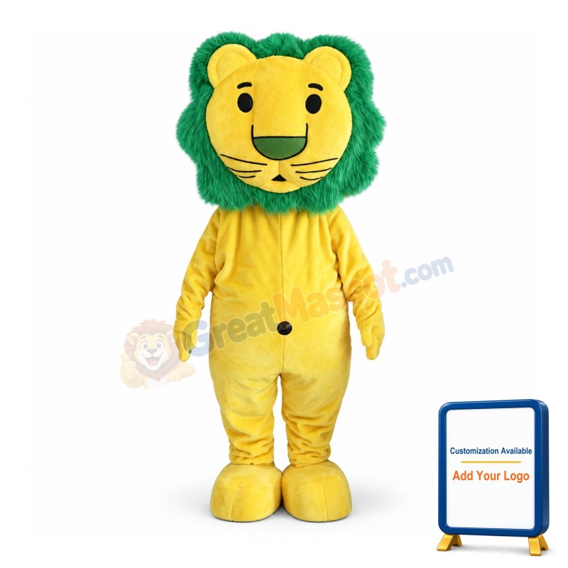 Green Hair Lion Mascot Costume