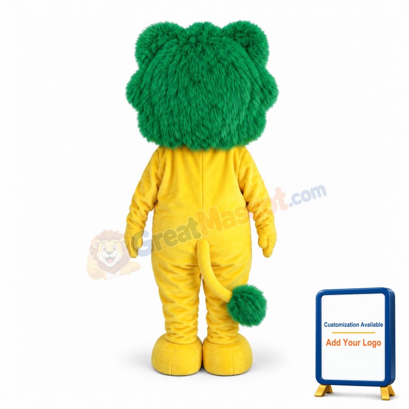 Green Hair Lion Mascot Costume