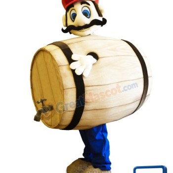 Barrel Man Mascot Costume