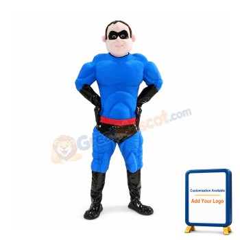 Blue Superman Mascot Costume