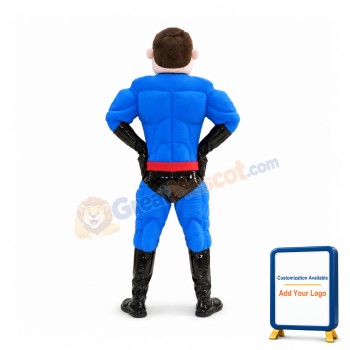 Blue Superman Mascot Costume