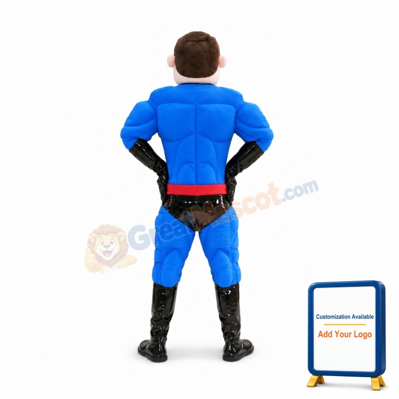 Blue Superman Mascot Costume