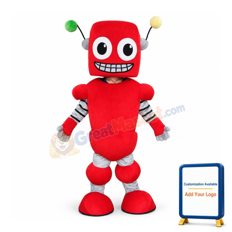 Red Robot Mascot Costume