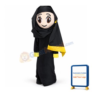 Black Clothes Arab Girl Mascot Costume