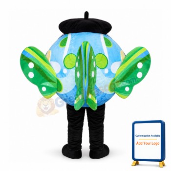 Cute Blue Fish Mascot Costume