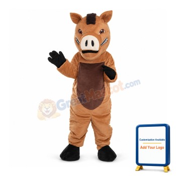 Brown Boar Mascot Costume