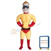 Yellow Superhero Mascot Costume