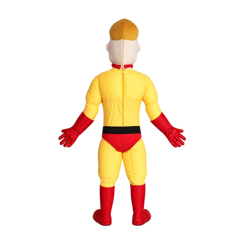 Yellow Superhero Mascot Costume