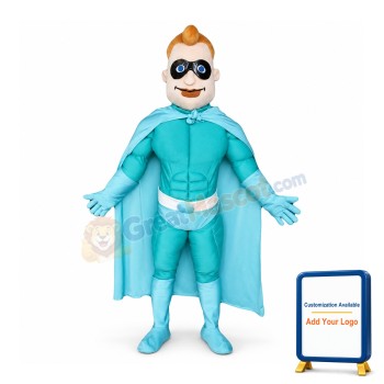 Green Superhero Mascot Costume