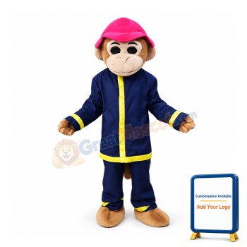 Fireman Monkey Mascot Costume