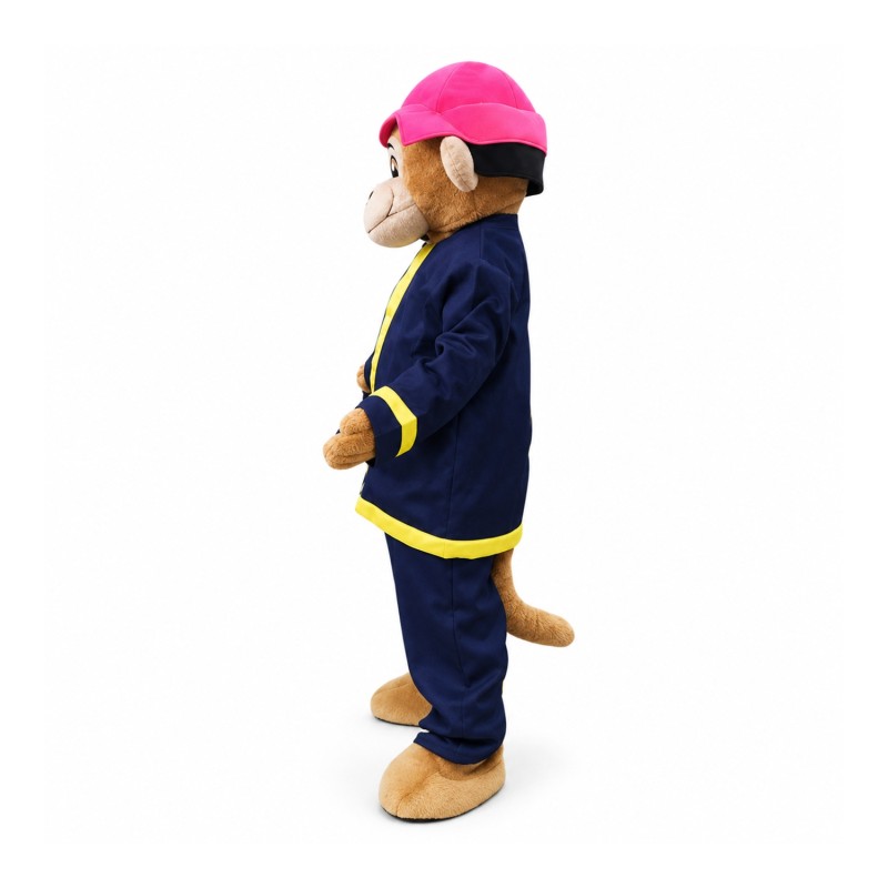 Fireman Monkey Mascot Costume