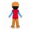 Brown Hat Boy Mascot Costume